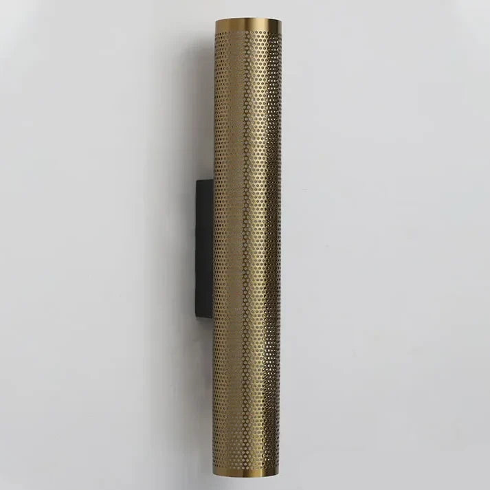 Brass Wall Sconce 40cm | Slim Solid Cylinder Up-down Light Mid-century Vintage Hallway & Bedside Casalolalights Luxury