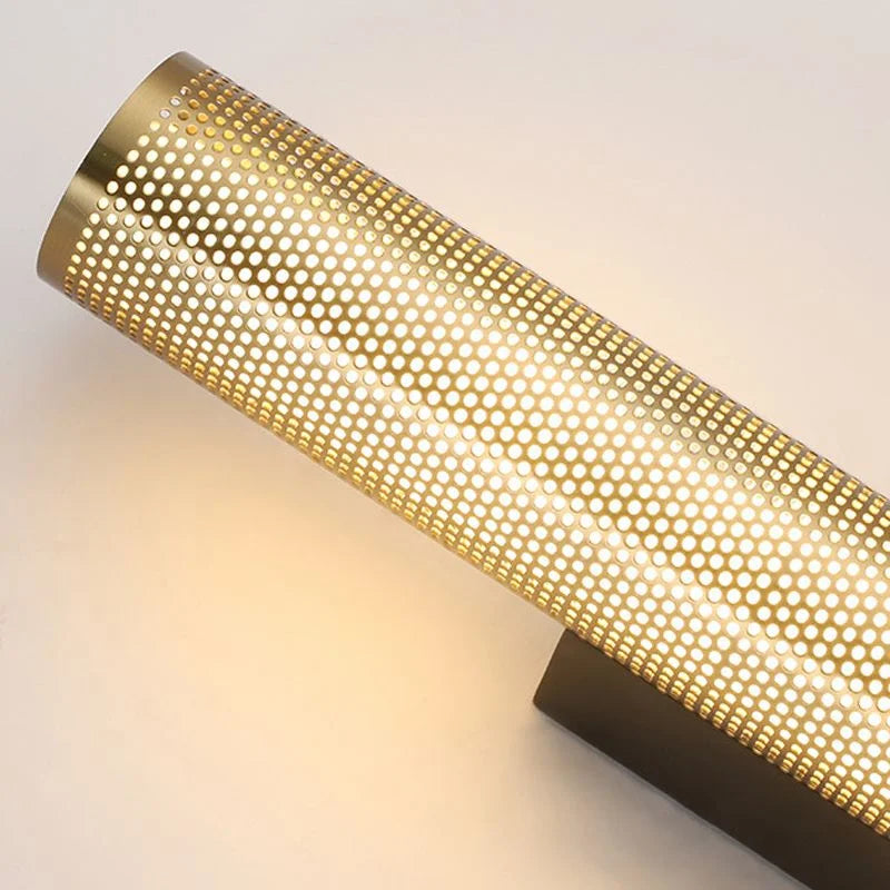 Brass Wall Sconce 40cm | Slim Solid Cylinder Up-down Light Mid-century Vintage Hallway & Bedside Casalolalights Luxury