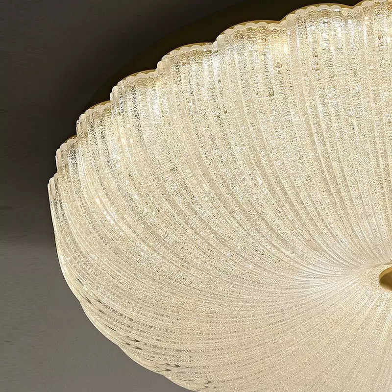 Glass Flush Mount | Vintage Flower-textured Ceiling Light Classic Transitional Living & Bedroom Casalolalights Luxury