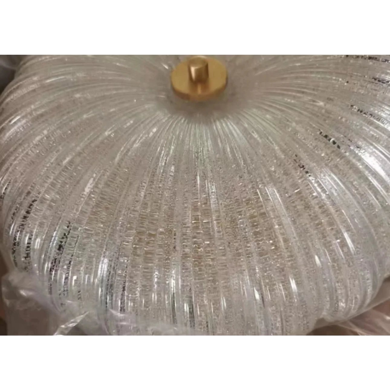 Vintage Glass Flush Mount Ceiling Light with Copper Accent for Low Ceilings