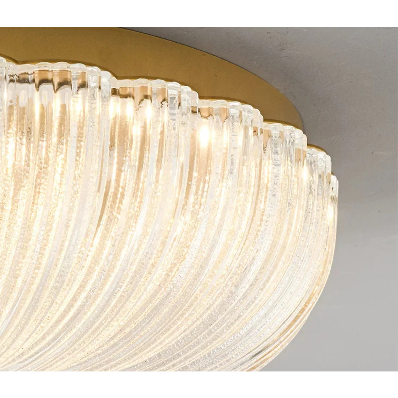 Vintage Glass Flush Mount Ceiling Light with Copper Accent for Low Ceilings