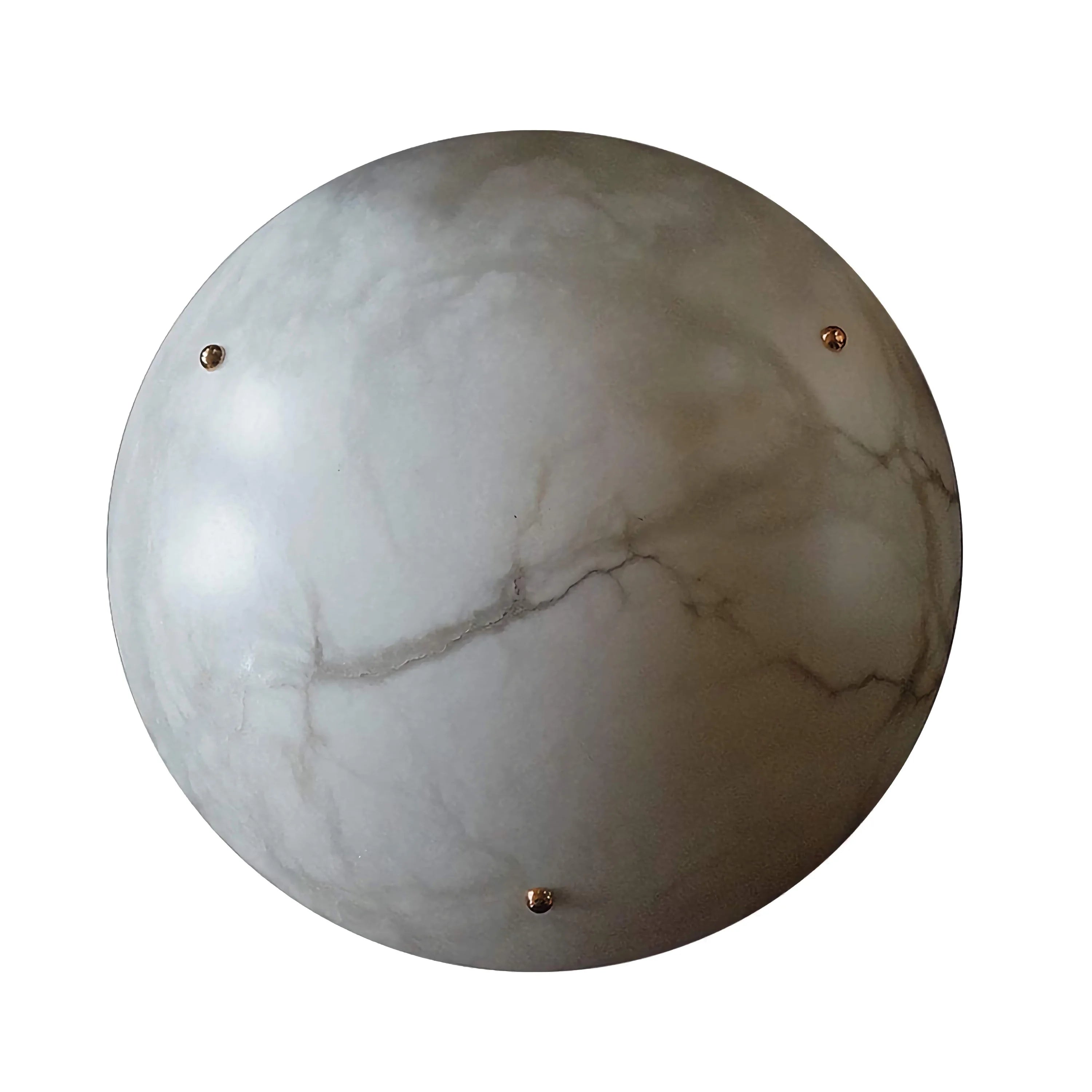 Round Alabaster Bowl Semi Flush Mount | Vintage Brass Suspension Light for Gallery Ceilings