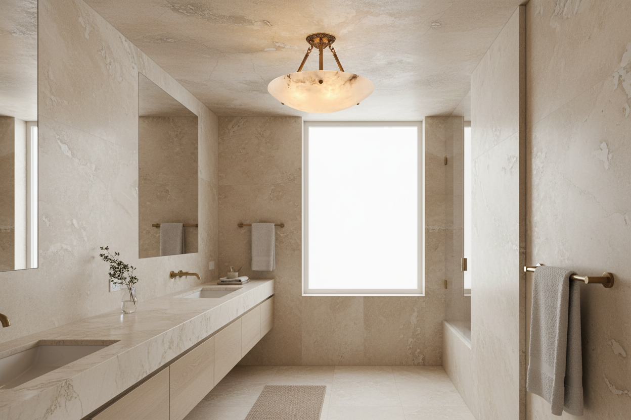 Alabaster Bowl Chandelier – Copper Semi Flush Natural Stone Light Casalolalights Luxury Lamps for Interior Designers