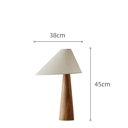 Vintage Solid Wood Table Lamp Japandi Lamps Unique Earth Tones