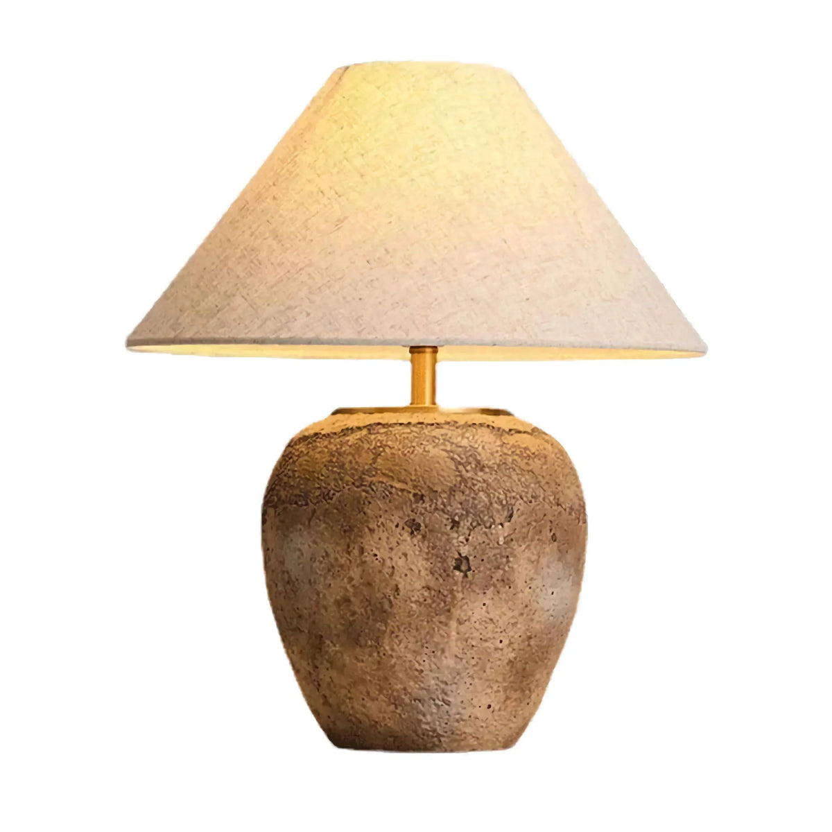 Ceramic Table Lamp 51cm | Textured Wabi-sabi Bedside with Copper Accent Rustic Bedroom & Living Casalolalights Luxury