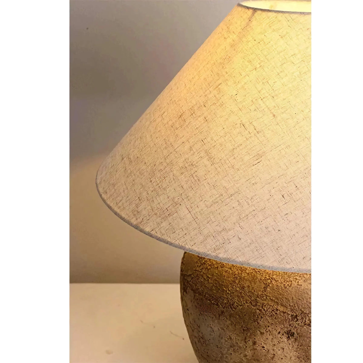 Ceramic Table Lamp 51cm | Textured Wabi-sabi Bedside with Copper Accent Rustic Bedroom & Living Casalolalights Luxury