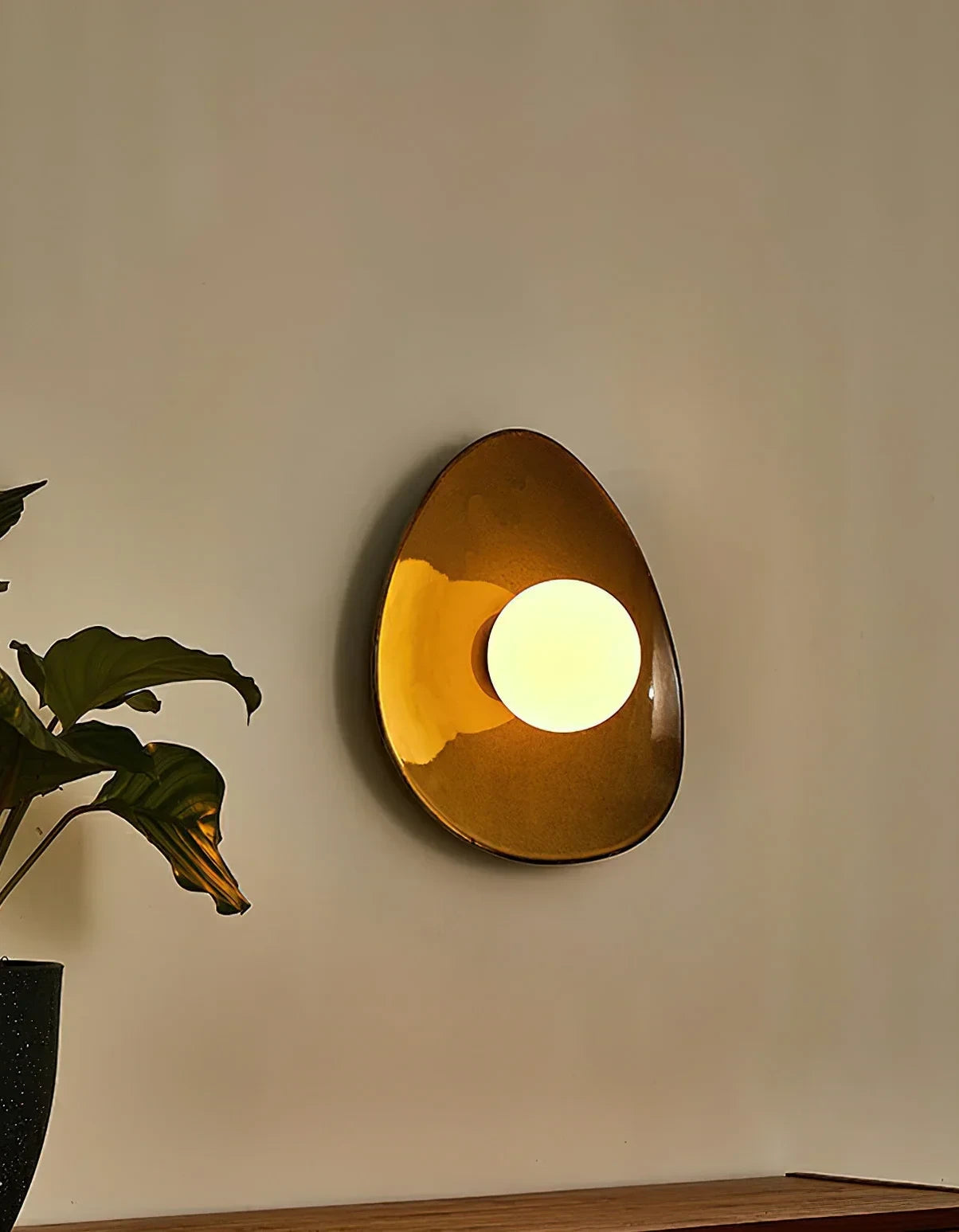 Bronze Asymmetrical Disc Sconce | Wabi Sabi Accent Wall Light