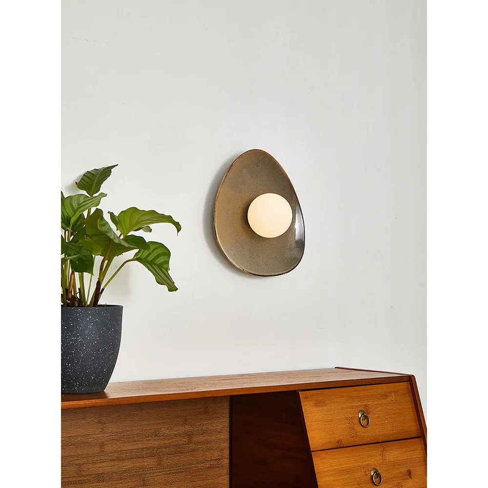 Bronze Asymmetrical Disc Sconce | Wabi Sabi Accent Wall Light