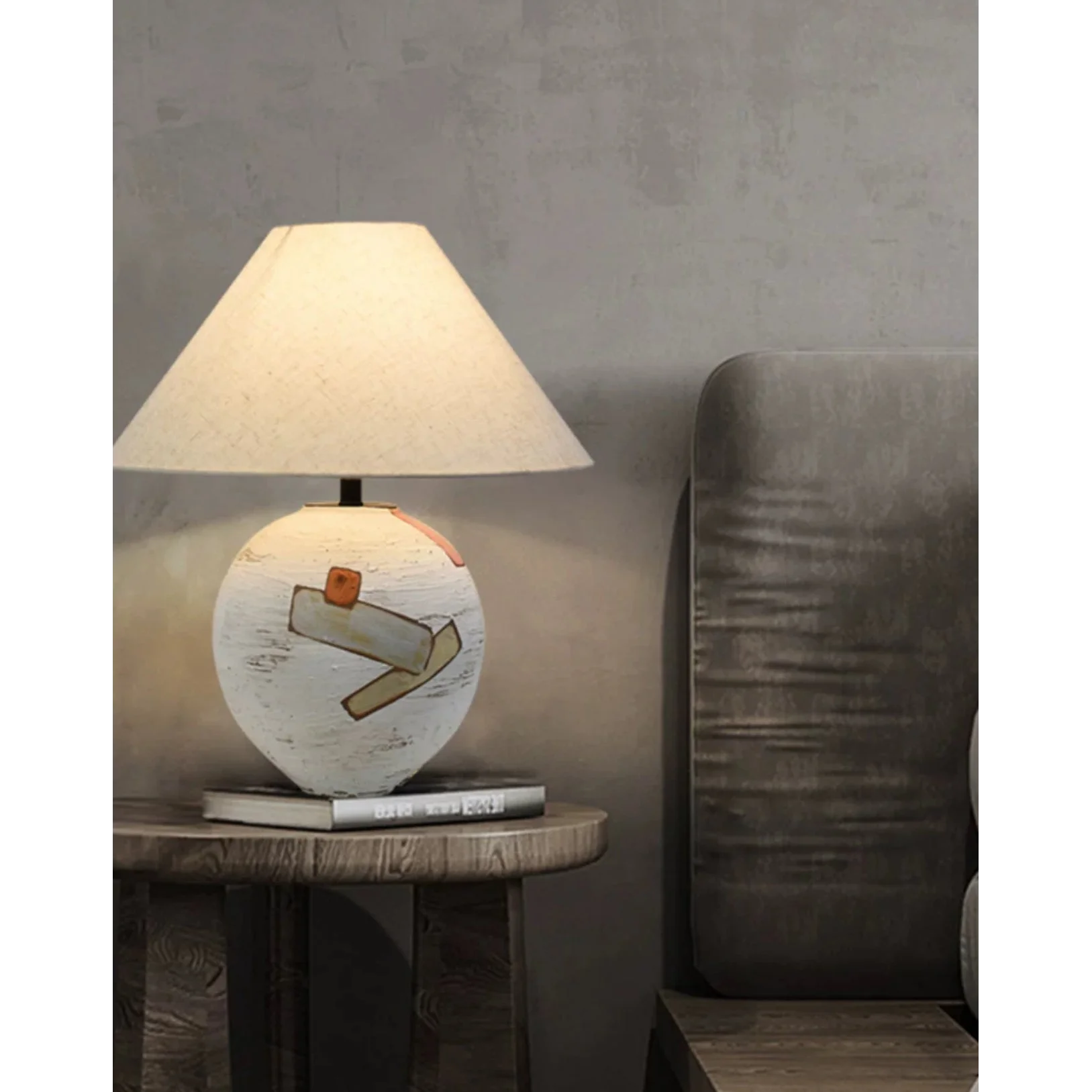 Wabi Sabi Ceramic Table Lamp – Perfect for Living Room or Bedroom