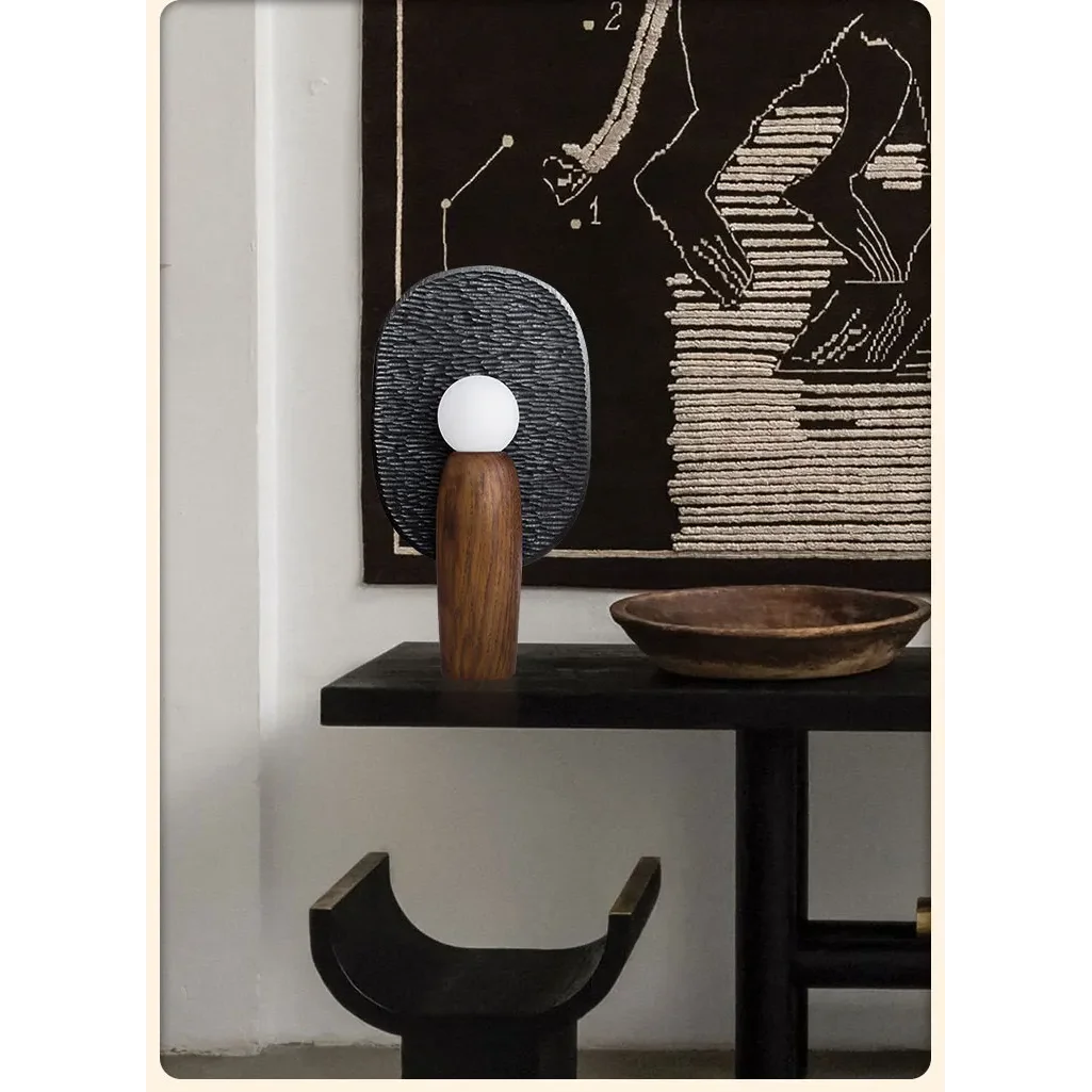 Modern Sculptural Wooden Table Lamps – Minimalist Accent Lighting Art Deco Design for Living Rooms & Bedrooms