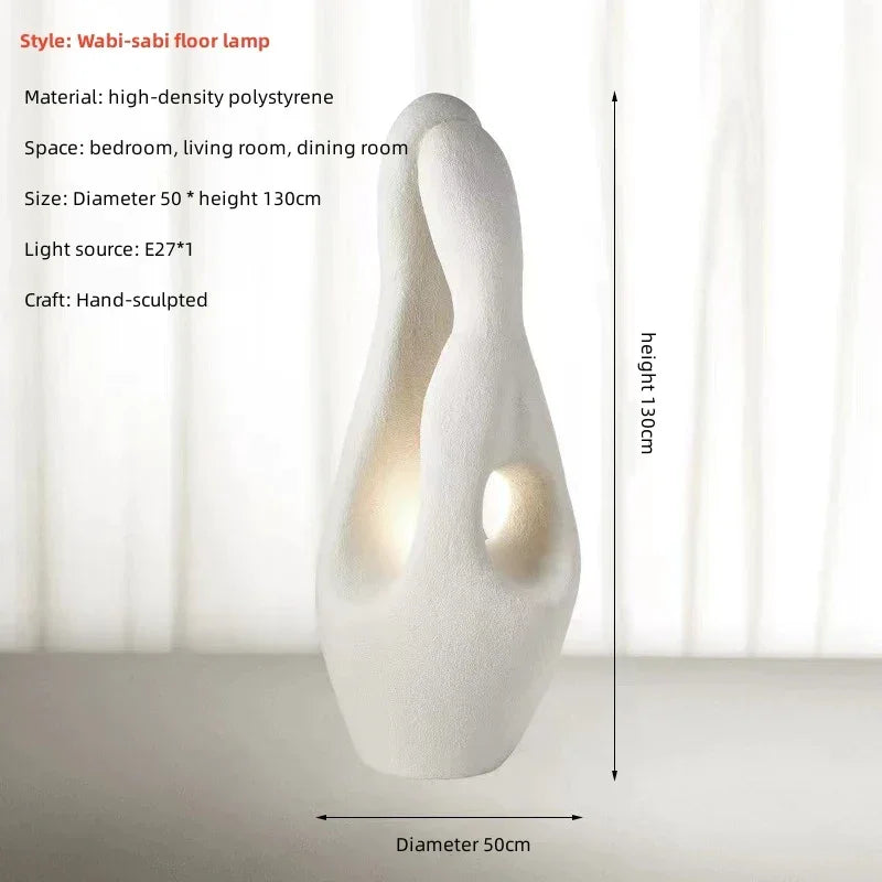 Wabi Sabi Luxury Modern Minimalism White Floor Lamp for Living Room Bedroom