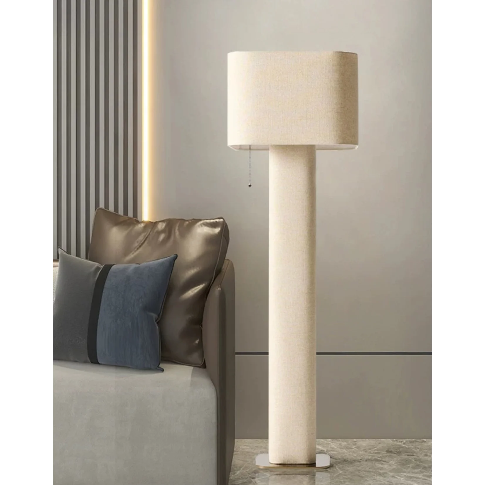 Modern Minimalism Fabric Floor Lamp for Luxury Living Room