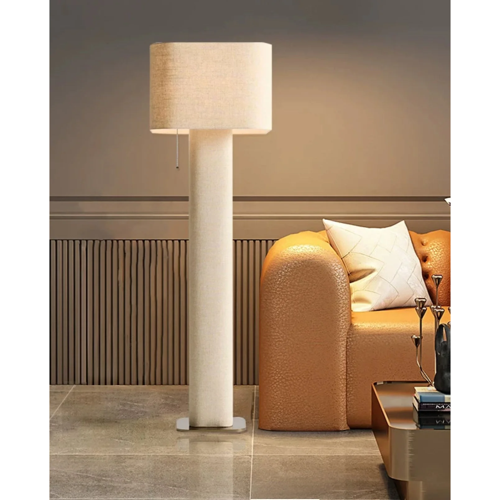 Modern Minimalism Fabric Floor Lamp for Luxury Living Room