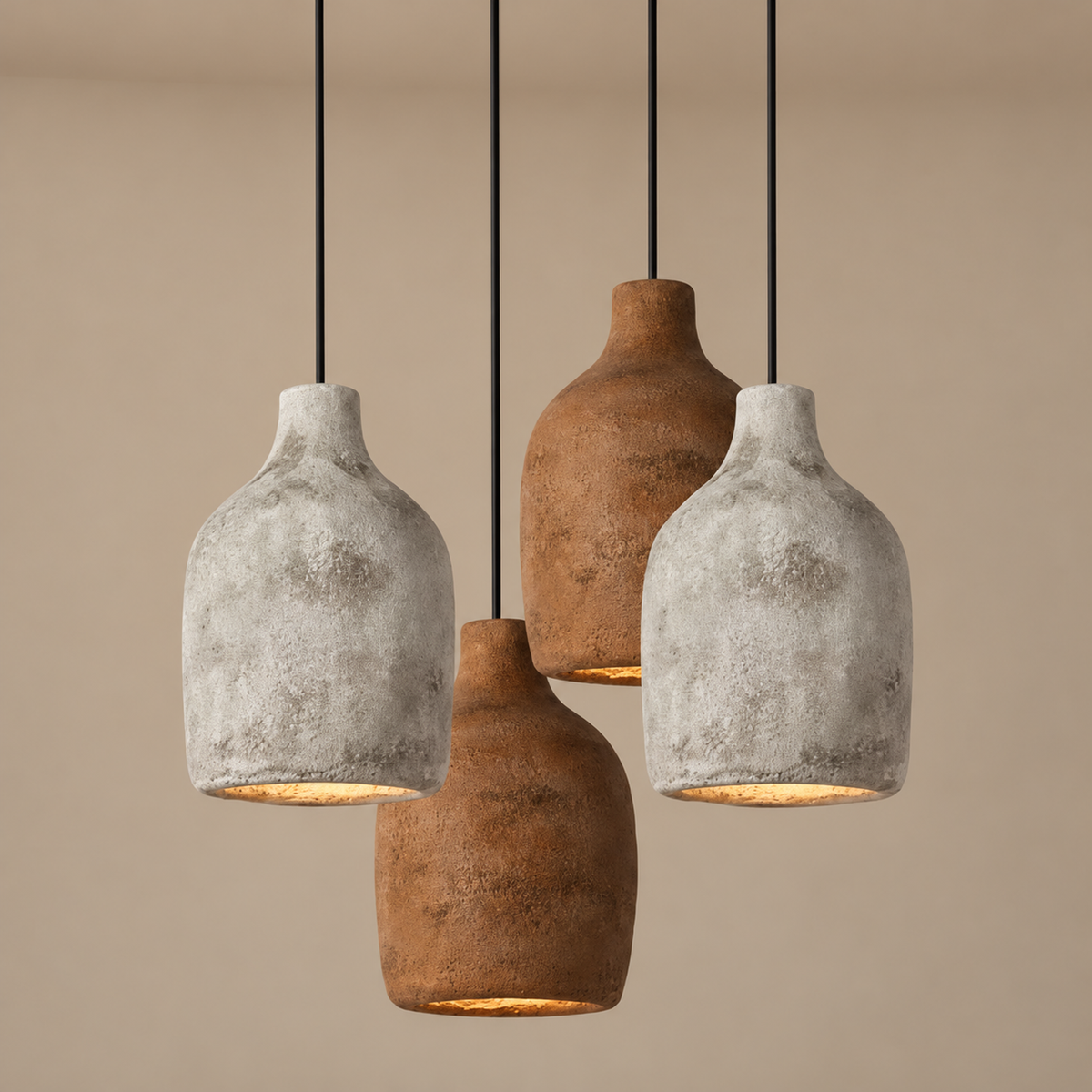 Modern Pendant Light - Tall Earth-tone Resin Casalola Lights Luxury Lamps for Interior Designers