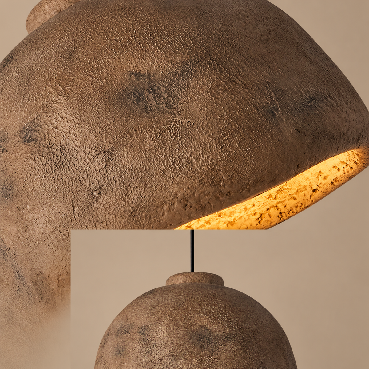 Iluminación colgante Wabi-sabi en tonos tierra marrones | cl852200