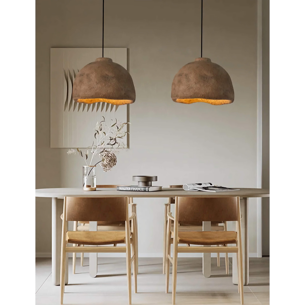 Textured Resin Pendant Light for Bedroom or Dining Table | 35 45 Cm (13.8 17.7″) Earth Brown E27 Casalola Lights Luxury