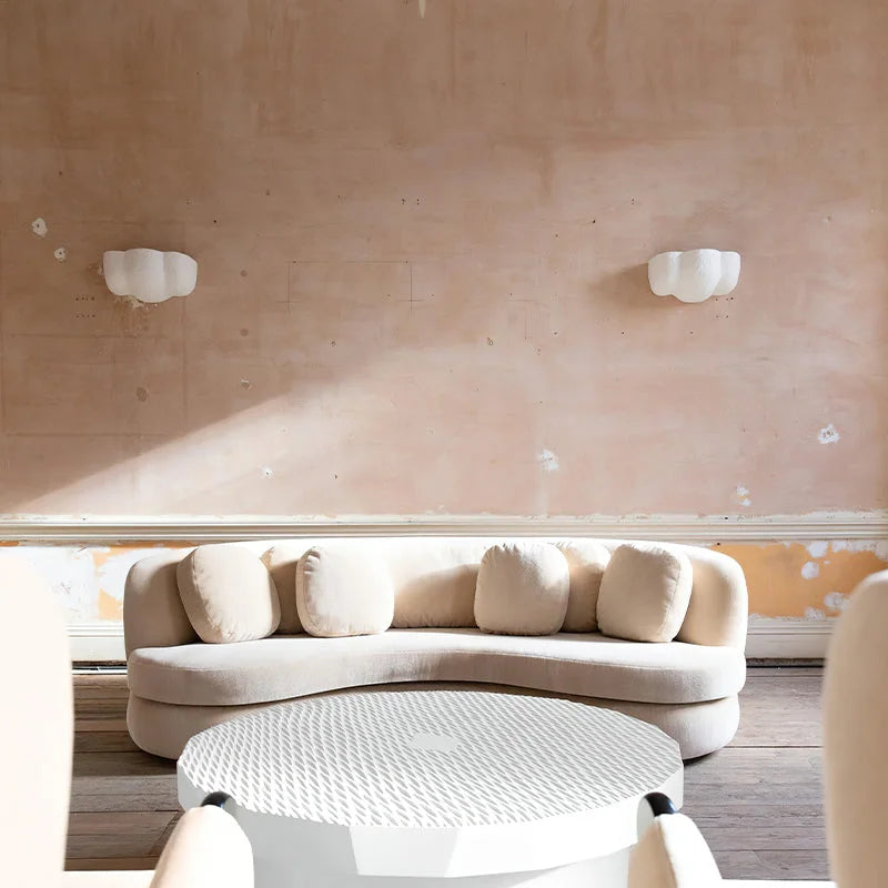 Wabi Sabi Plaster Wall Sconce – Sculptural Light for Hallway & Bedroom