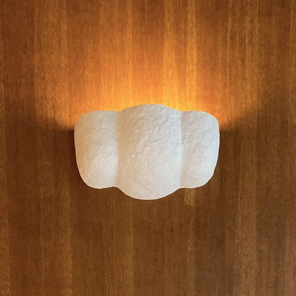 Plaster Wall Sconce | Sculptural White-plaster Lamp Wabi-sabi Minimalist Hallway & Bedroom Casalolalights Luxury Lamps