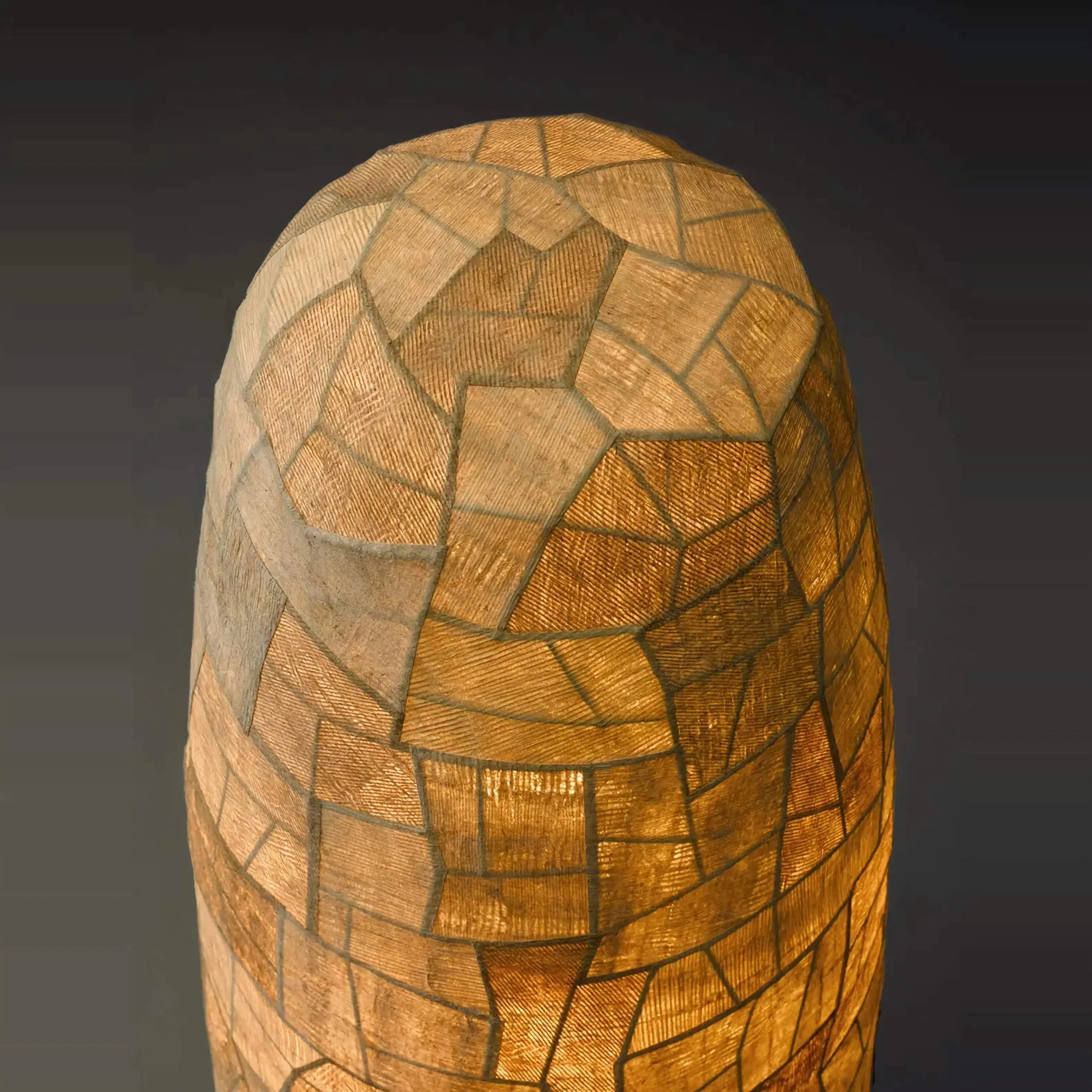 Living Room Capiz Shell Mosaic Tower Floor Lamp – Rustic Boho Statement Lighting with Warm Inviting Amber Glow