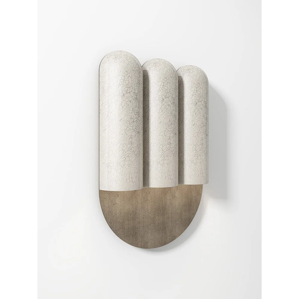 Crackled Ceramic Wall Sconce | Wabi Sabi Sculptural Light