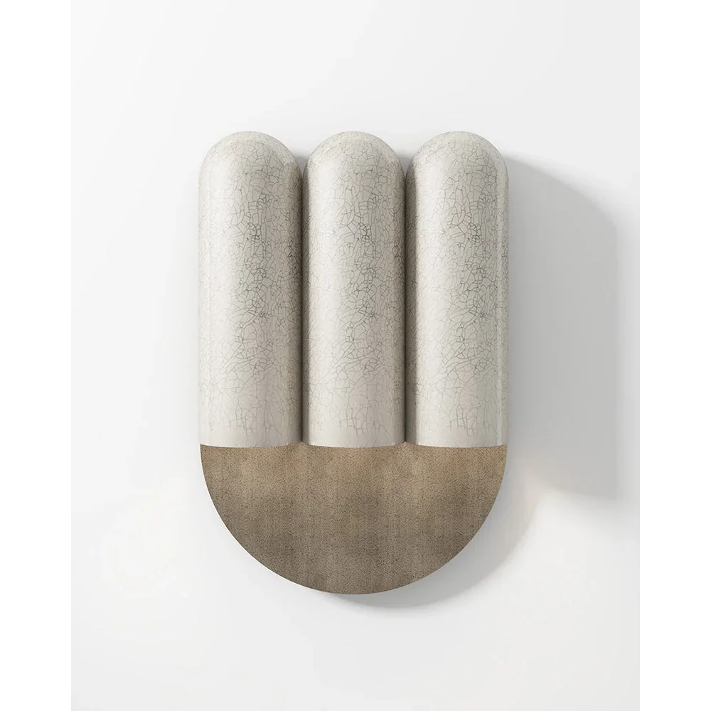 Crackled Ceramic Wall Sconce | Wabi Sabi Sculptural Light