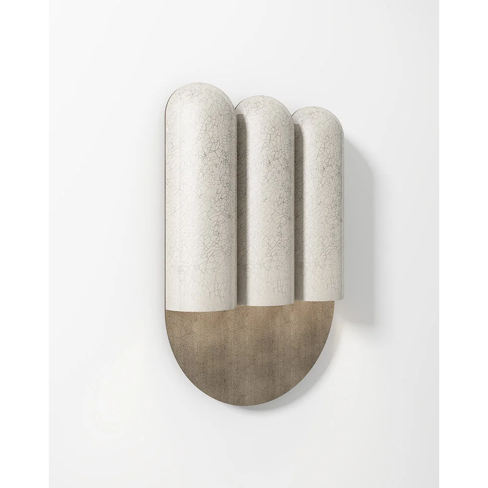 Crackled Ceramic Wall Sconce | Wabi Sabi Sculptural Light