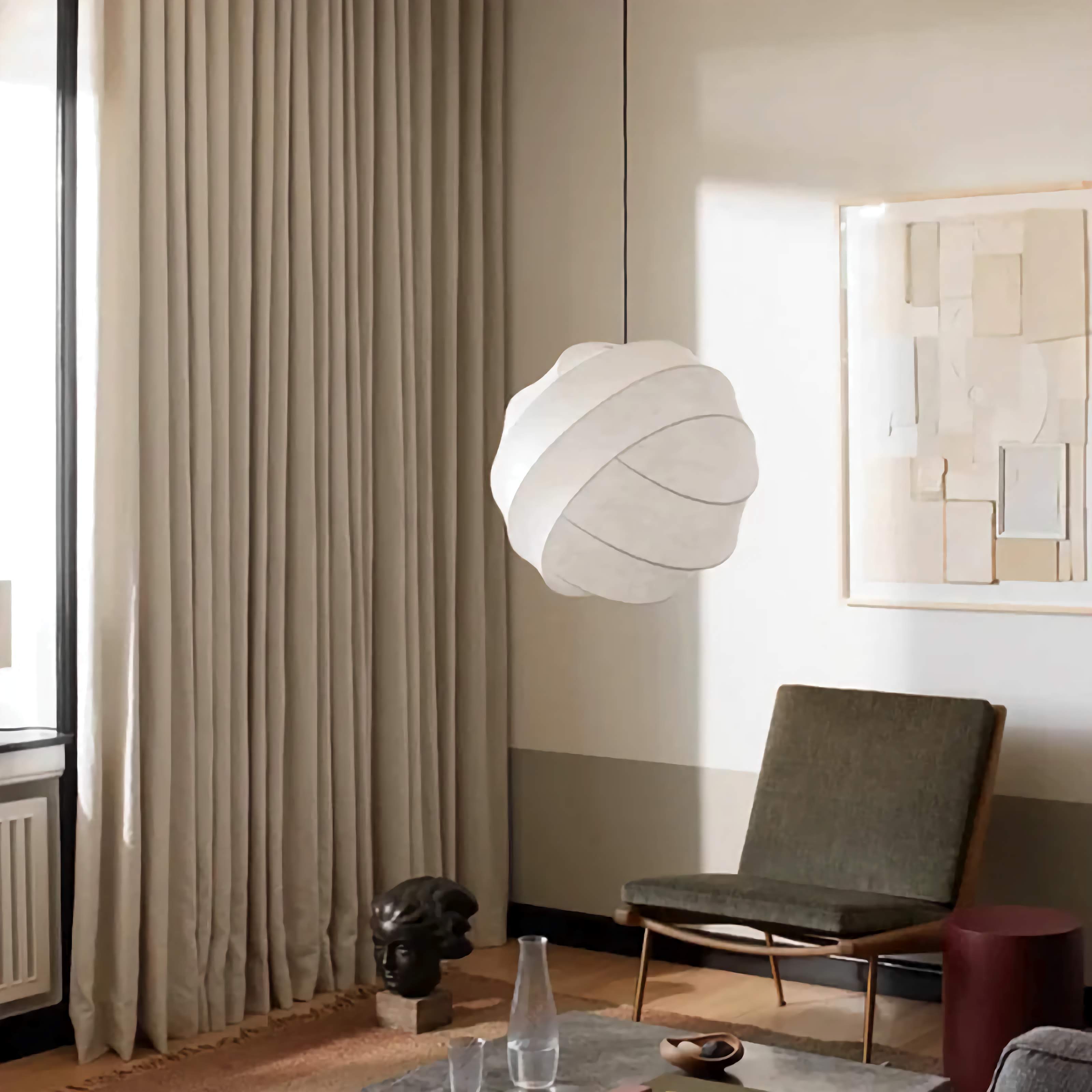 White Pendant Lamps | Silk Wabi-sabi Chandeliers | Japandi for Living Room Bedroom Restaurants