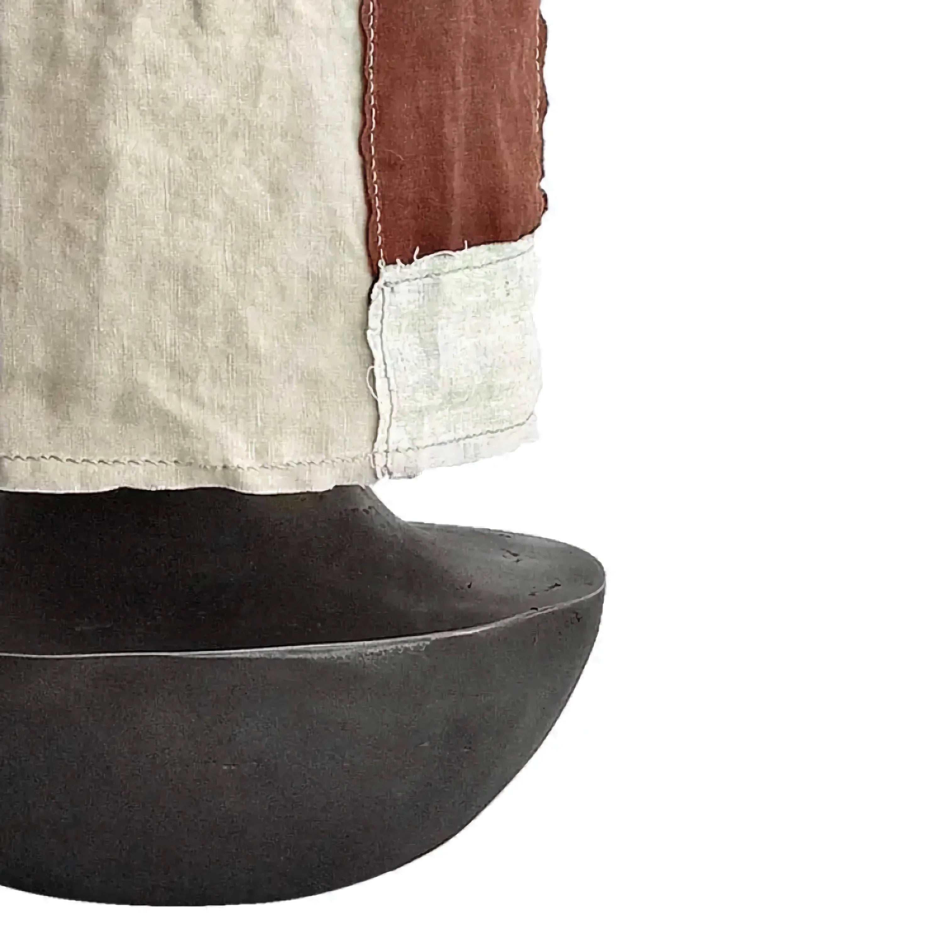 Wabi Sabi Ceramic Table Lamp | Hand Dyed Fabric Shade