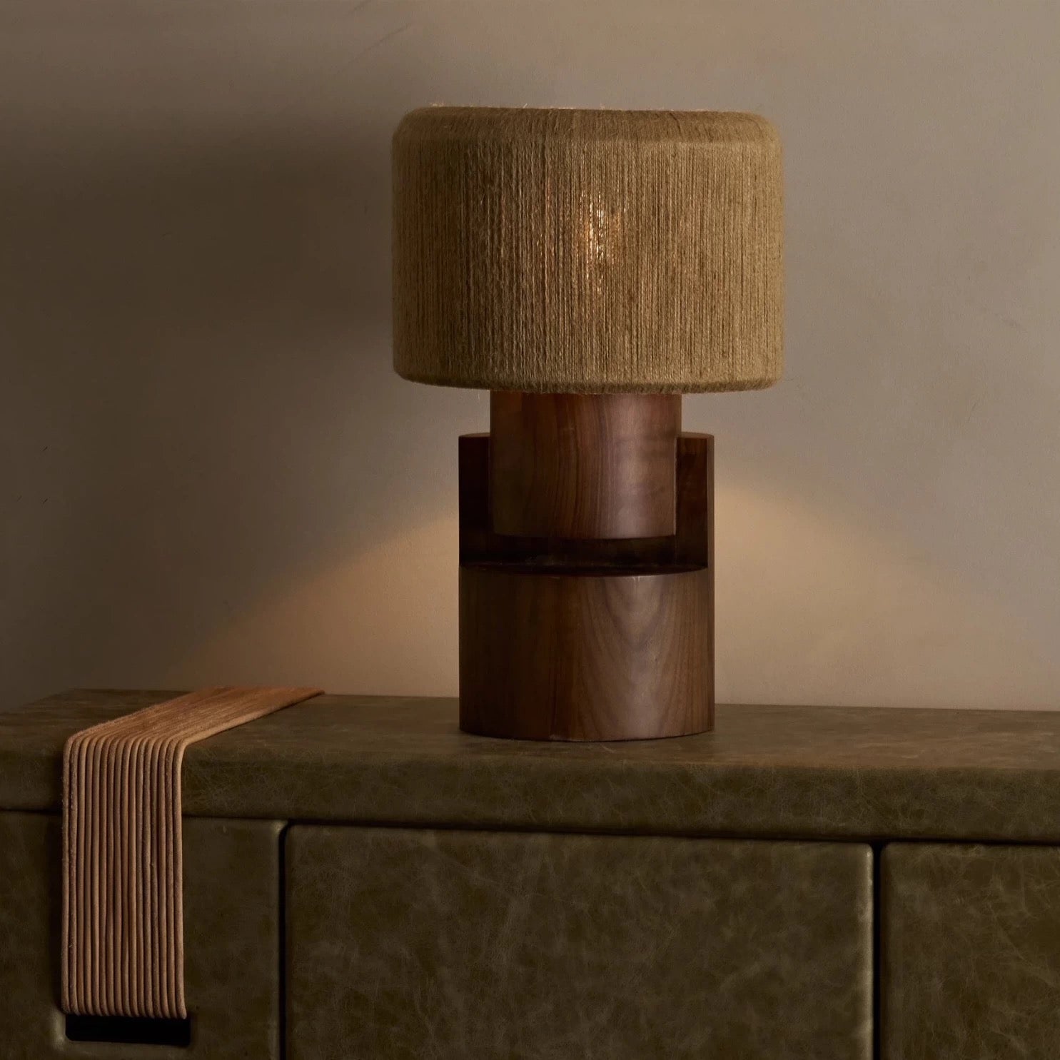 Wabi-sabi Wooden Table Lamp| Japandi Lamp in Earth Tones