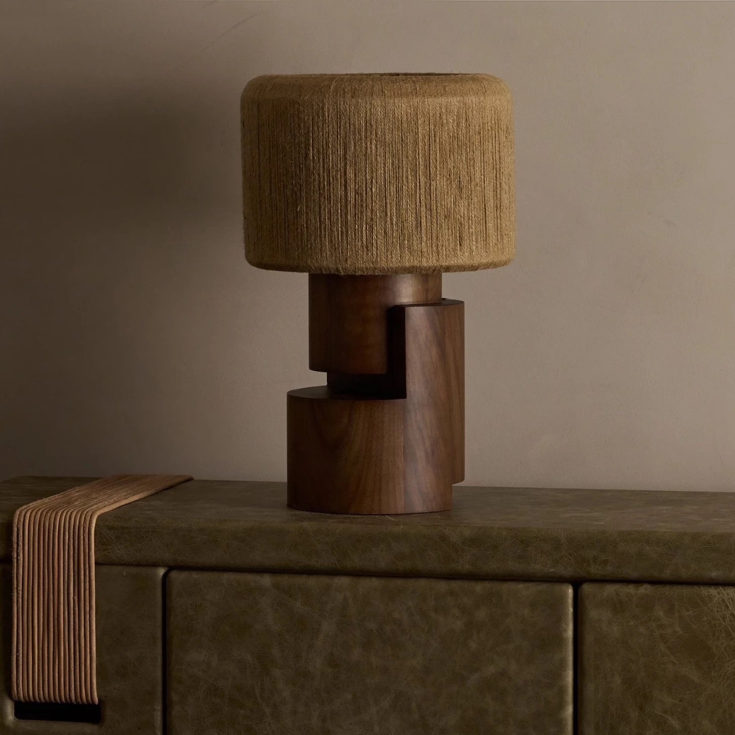 Wabi-sabi Wooden Table Lamp| Japandi Lamp in Earth Tones