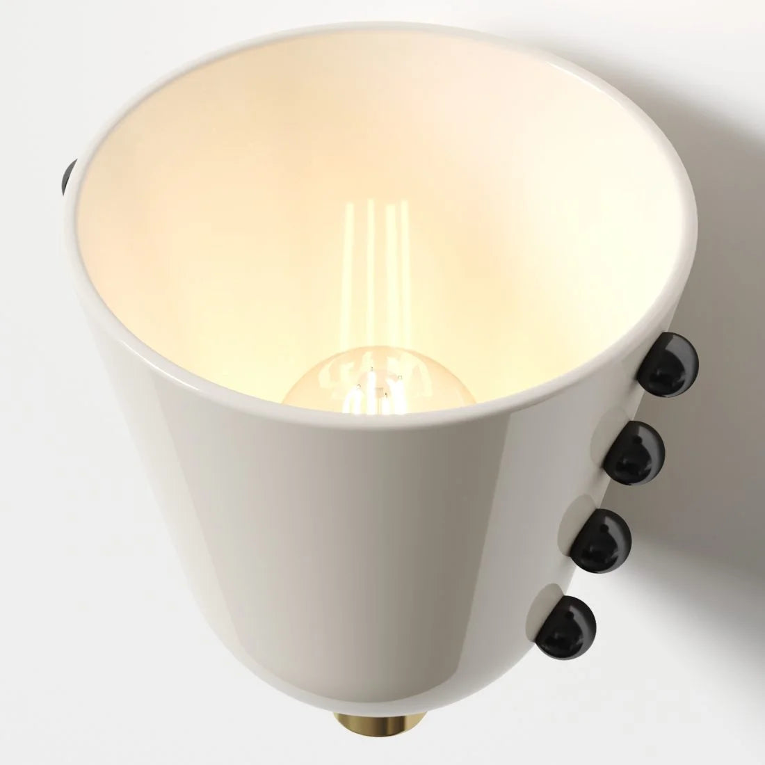 Modern Sculptural Wall Sconce – White Alloy Glass Black Stud Details Casalolalights Luxury Lamps for Interior Designers