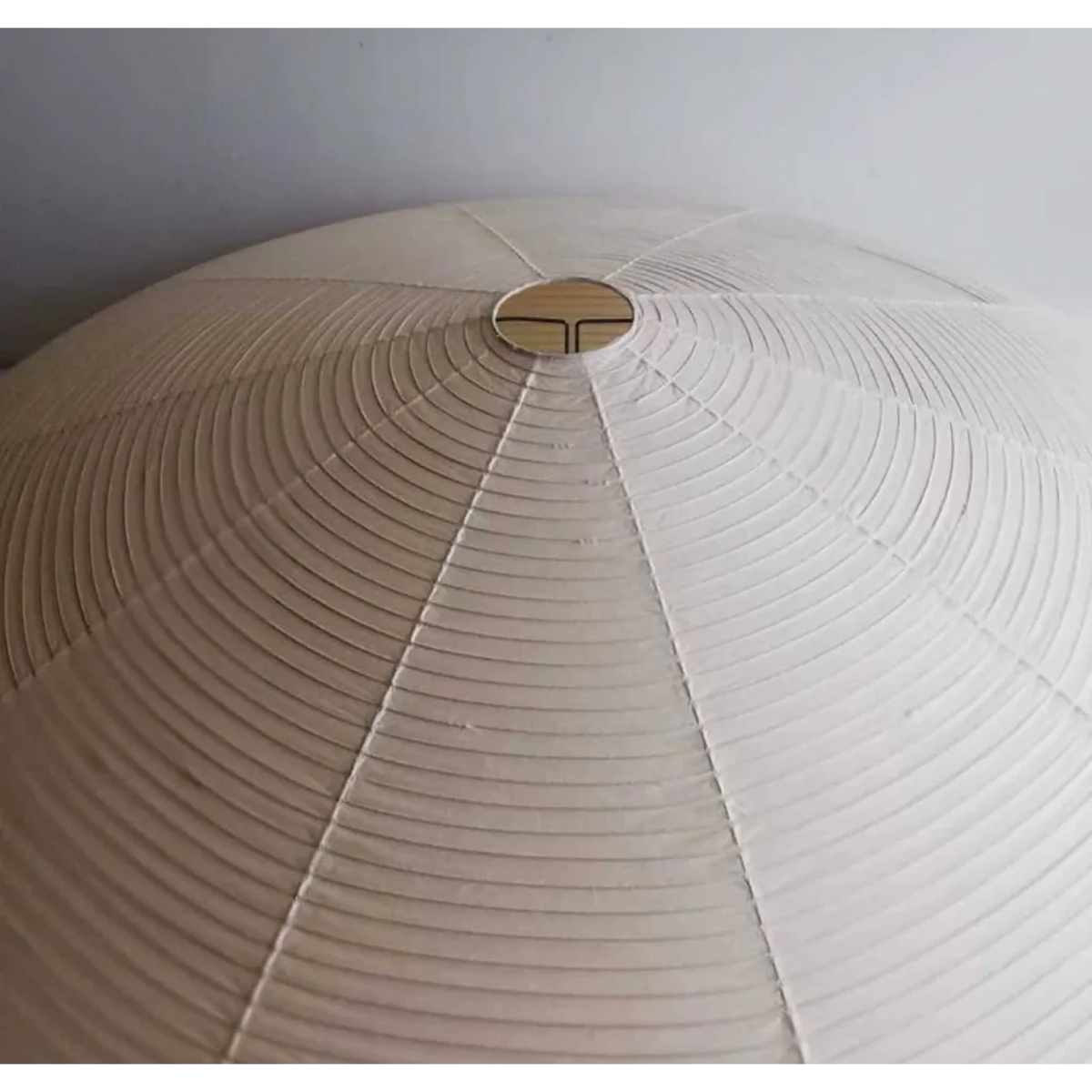Large Washi Paper Disc Pendant Bamboo Ribs | Wide Halo Over a Dining Table Handmade Japandi Casalola Lights Luxury