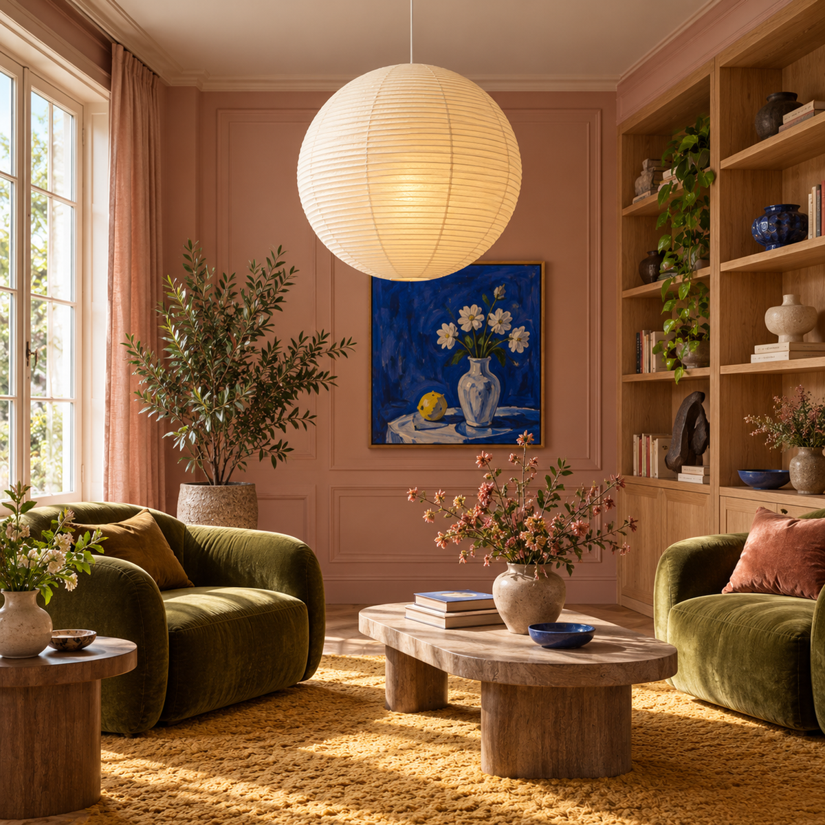 Globe Pendant Light - Handmade Round Washi Paper Lantern Casalola Lights Luxury Lamps for Interior Designers