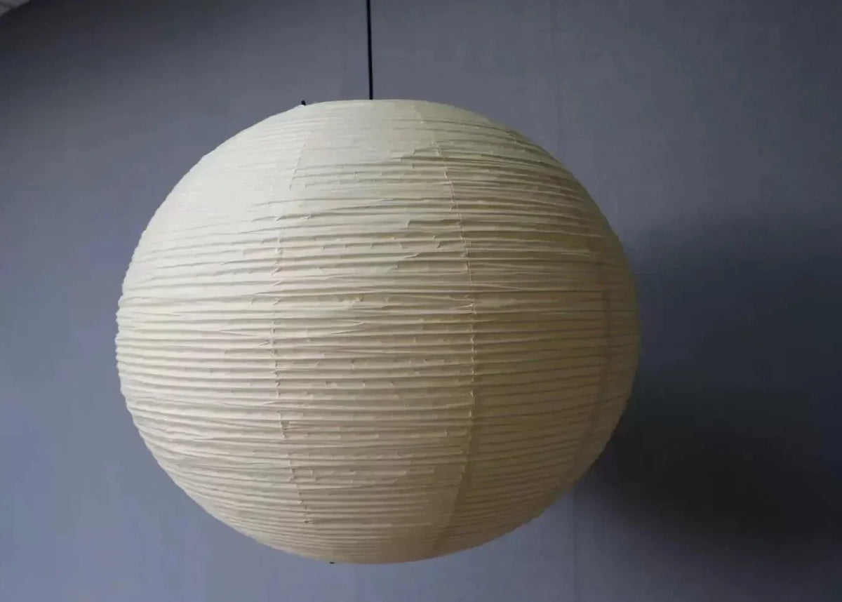 Round Washi Paper Lantern Pendant | Extra Long Cable for a Stairwell Even Glow Seven Sizes Japandi Casalola Lights
