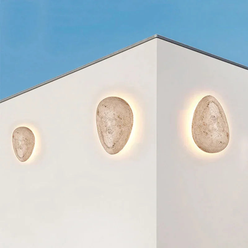 Waterproof Travertine Wall Light Ip65 | Yellow Stone Outdoor Sconce Wabi-sabi Bathroom & Patio Casalolalights Luxury