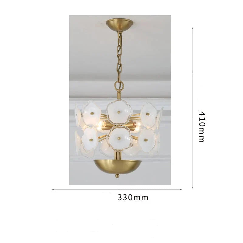 Flower Glass & Brass Chandelier | Floral Bloom Pendant Light Modern Eclectic Dining Living Casalolalights Luxury Lamps