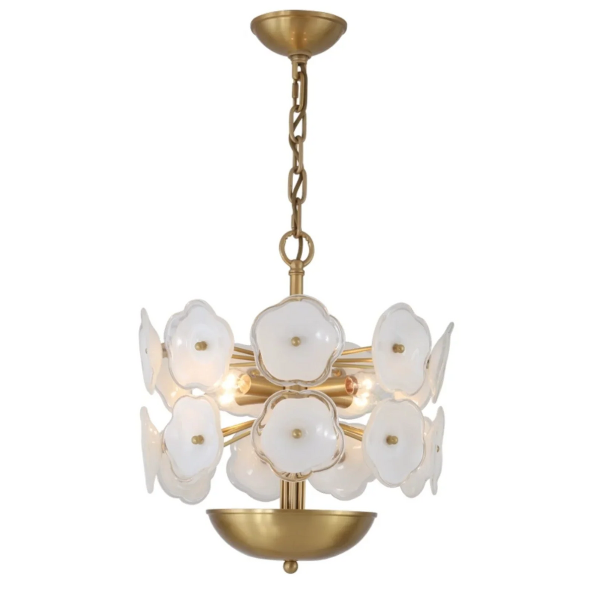 Flower Glass & Brass Chandelier | Floral Bloom Pendant Light Modern Eclectic Dining Living Casalolalights Luxury Lamps