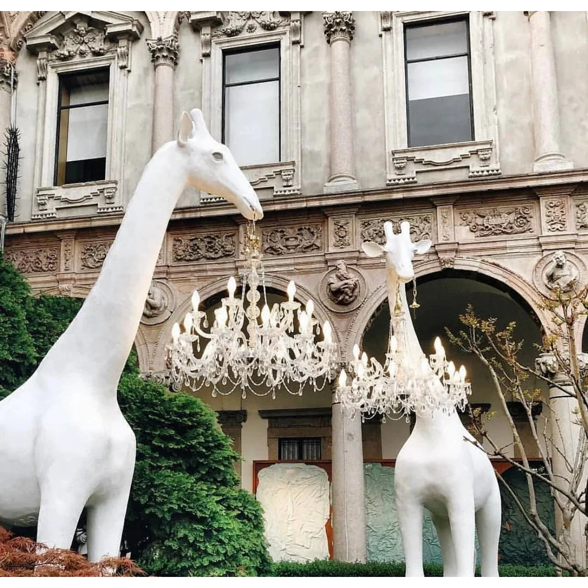White Giraffe Floor Lamp with Crystal Chandelier | Indoor or Outdoor 100 to 400cm 6 Light Casalola Lights Luxury Lamps