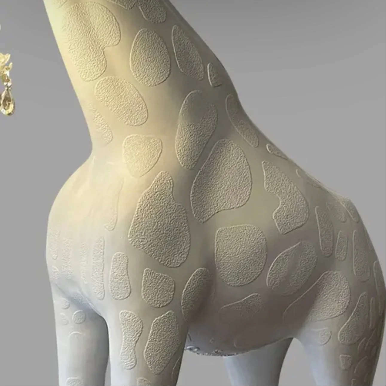 Tall Floor Lamp for Living Room Stairs | Sculpture with Crystal Chandelier | White Giraffe