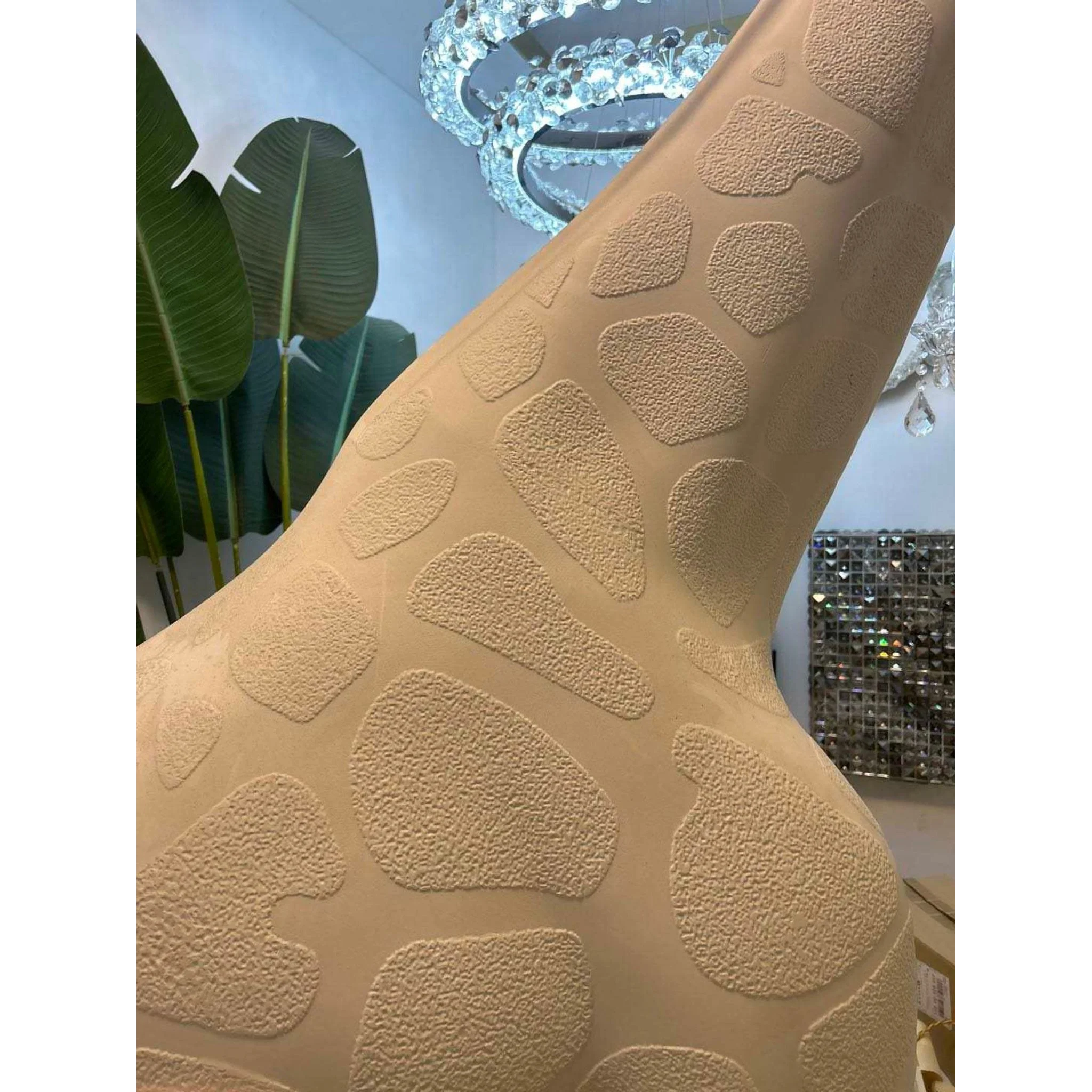 Tall Floor Lamp for Living Room Stairs | Sculpture with Crystal Chandelier | White Giraffe