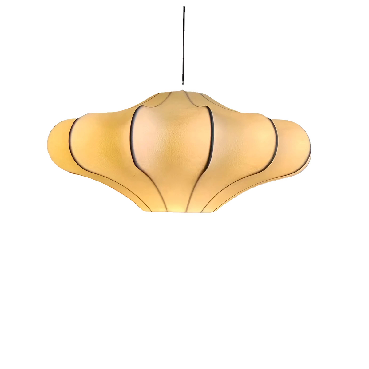 White Silk Pendant Light | Minimalist Japandi Hanging Lamp Soft Diffused Glow Dining Room & Bedroom Casalolalights