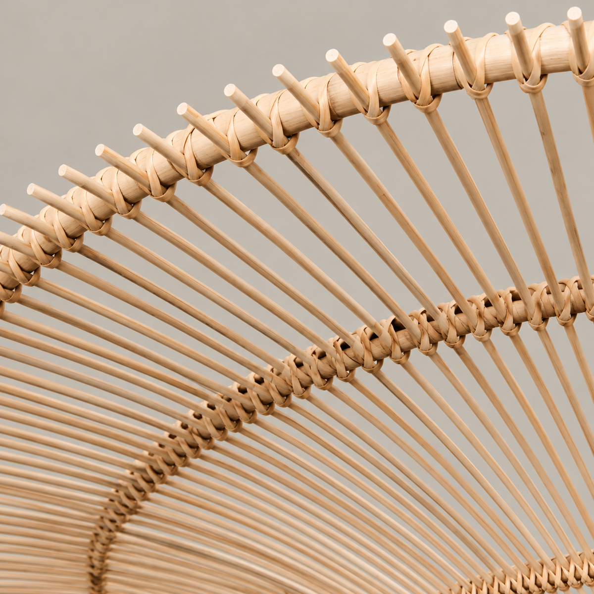 Beige wicker rods and bound rings on the CLWIC pendant