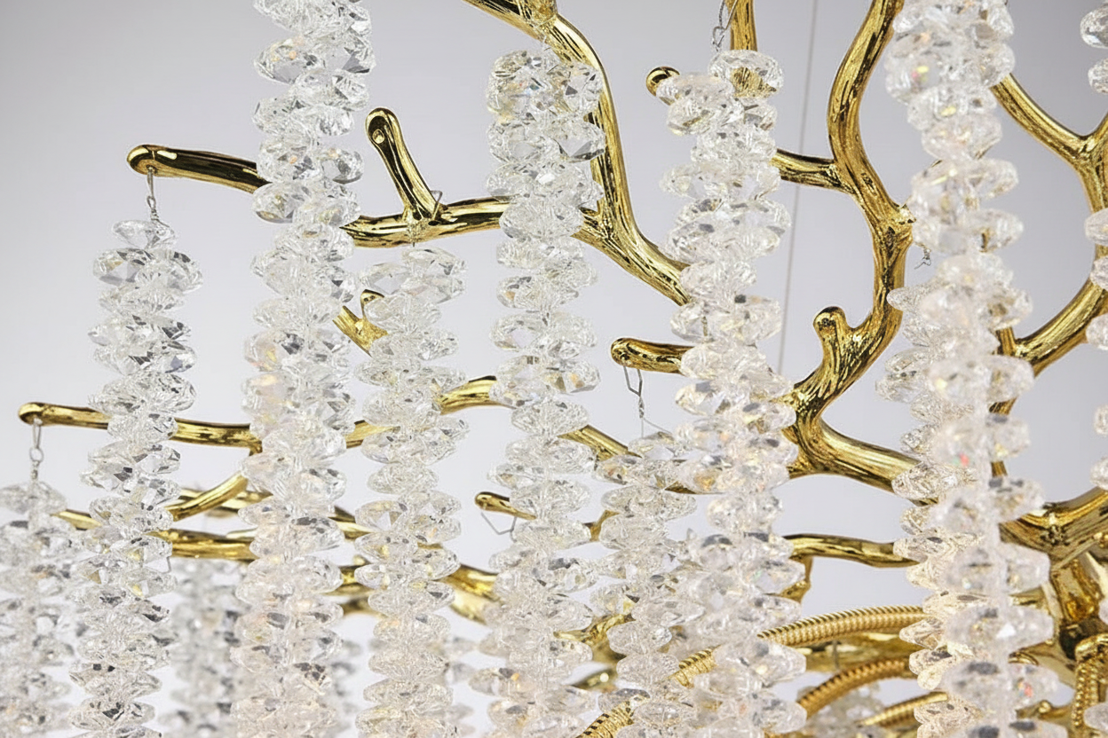 Crystal Chandelier 46-180cm | Round Cascading K9 Statement Light Dining Room & Living Casalolalights Luxury Lamps