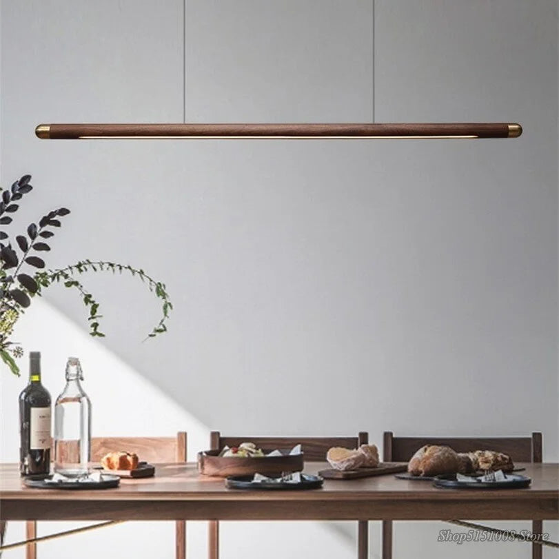Wood Kitchen Linear Pendant Lighting Contemporary Decor