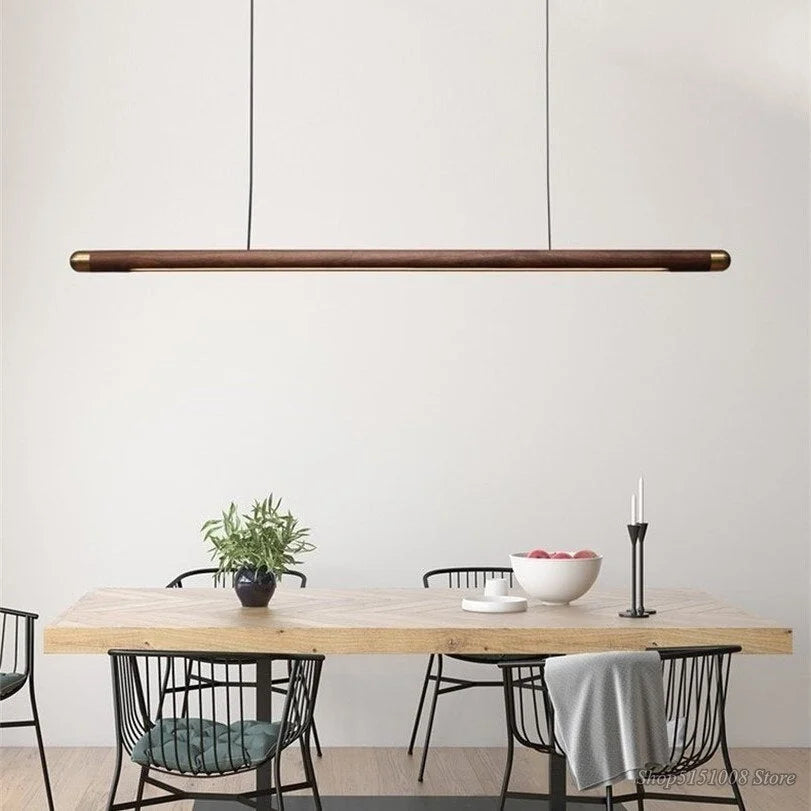 Wood Kitchen Linear Pendant Lighting Contemporary Decor