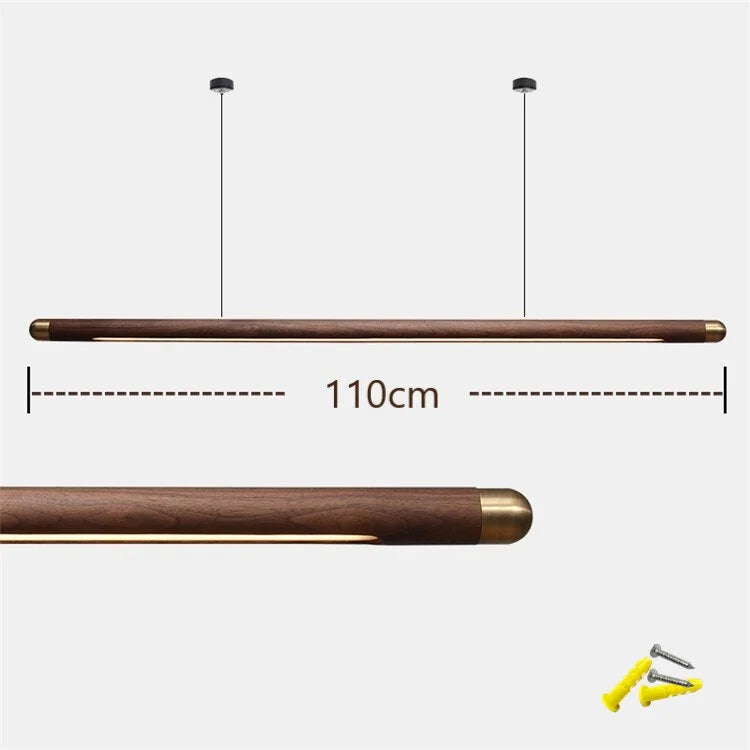 Wood Kitchen Linear Pendant Lighting Contemporary Decor