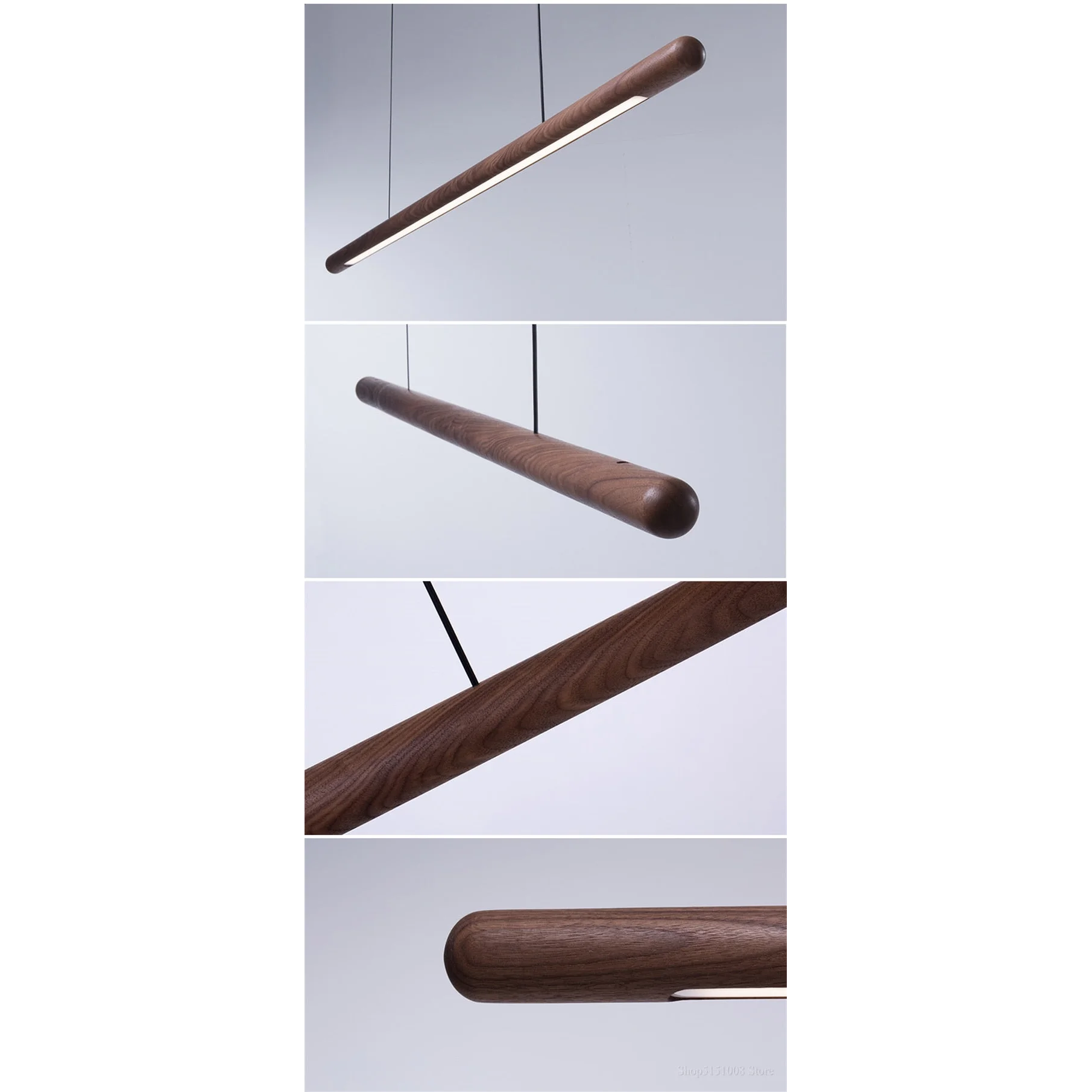 Wood Kitchen Linear Pendant Lighting Contemporary Decor