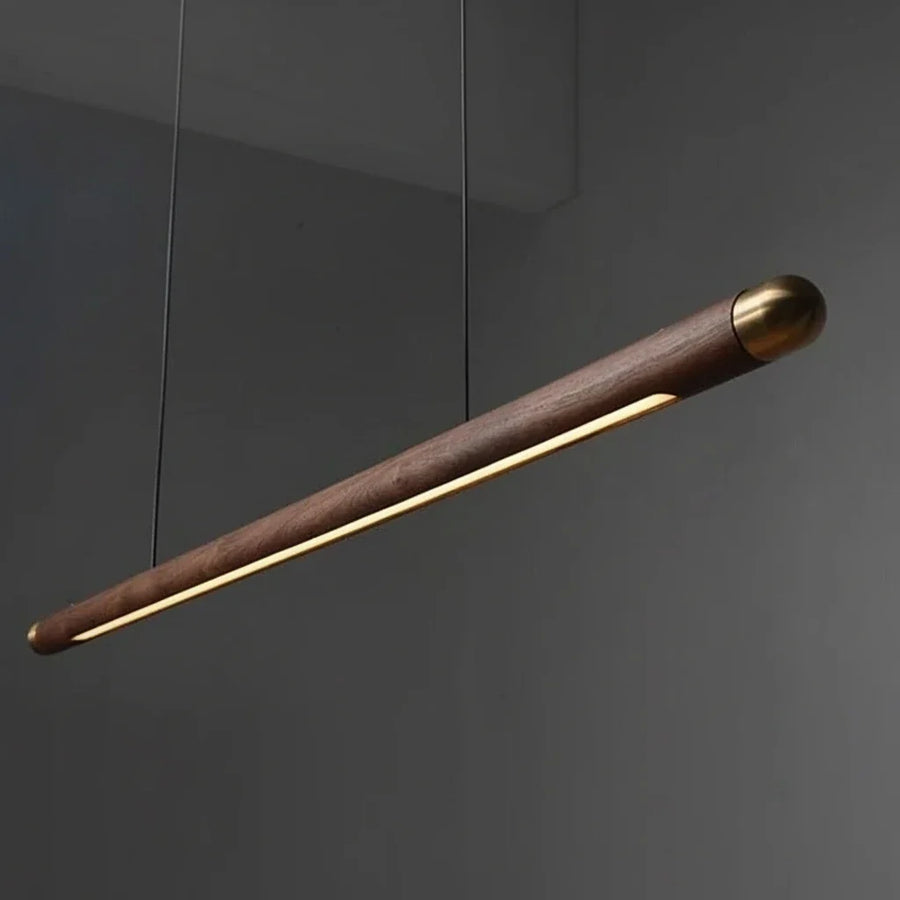 LAMPADA A SOSPENSIONE LINEARE IN LEGNO PER CUCINA
