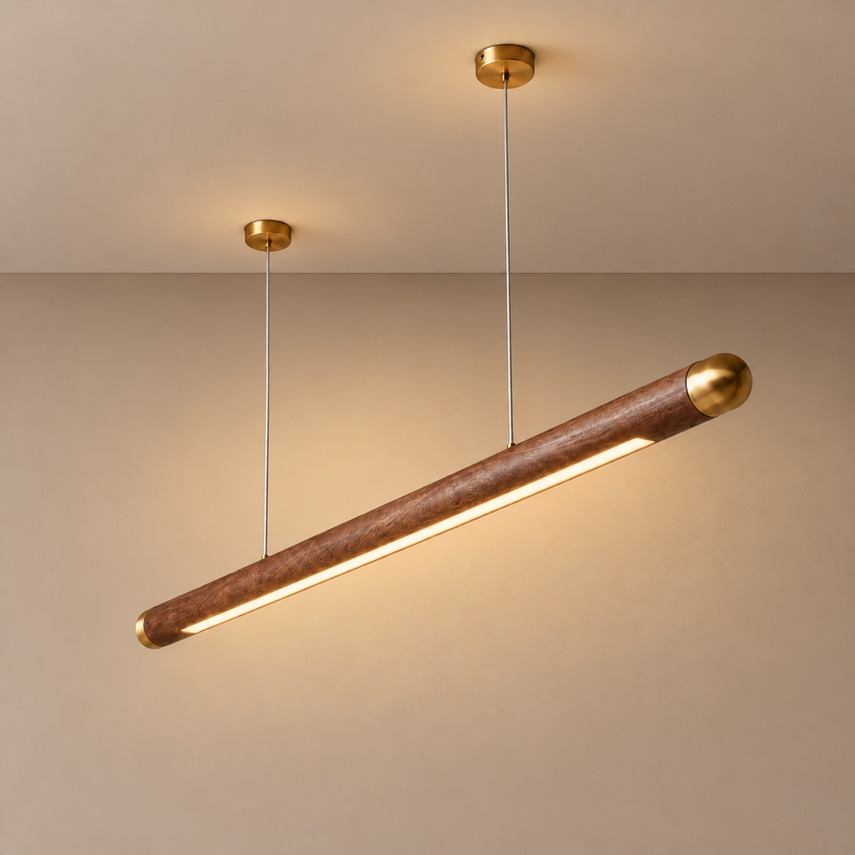 Kitchen Island Pendant Lighting - Linear Walnut or Ash Led Bar Casalola Lights Luxury Lamps for Interior Designers