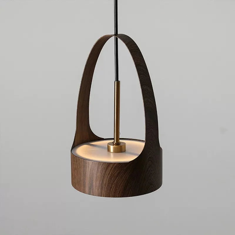 Wooden-look Pendant Light | Slim Minimalist Wood-grain Hanging Lamp Bedroom Kitchen & Dining Island Casalolalights